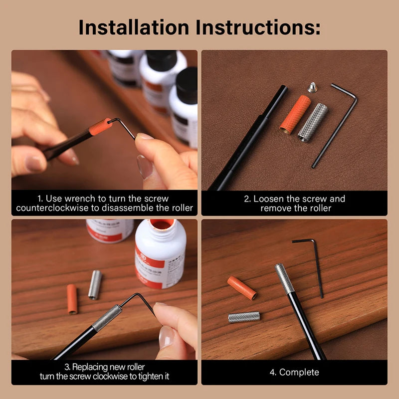 Leather Edge Paint Roller Applicator - DIY Leather Dye Painting Tool