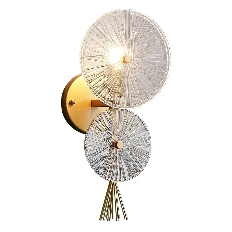 French Wall Sconce Modern Living Room Bedside Wall Lamp with Glass Shade