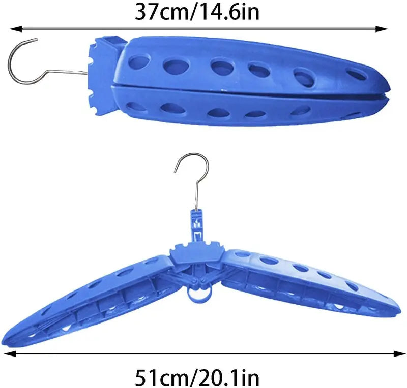Heavy Duty Folding Wetsuit Hanger with Ventilated Shoulders for Fast Drying