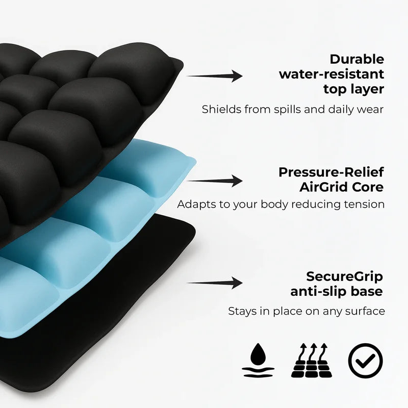 Ergonomic Inflatable Chair Cushion for Long Sitting, Office & Car Use, Adjustable