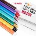 Heat Transfer Vinyl Bundle for T-Shirts - 20/14 Rolls, 12" x 3ft, Vivid Colors