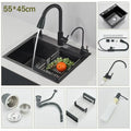 Large Stainless Steel Kitchen Sink with Integrated Faucet & Drain Basket