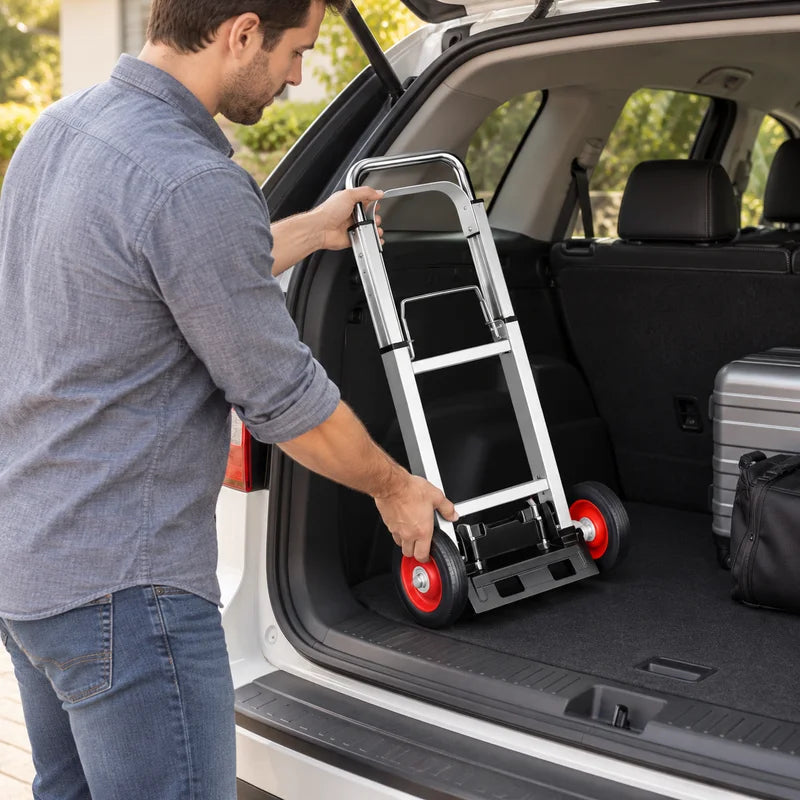 Lightweight Folding Hand Truck Dolly with Wheels — Compact Utility Cart for Moving & Travel