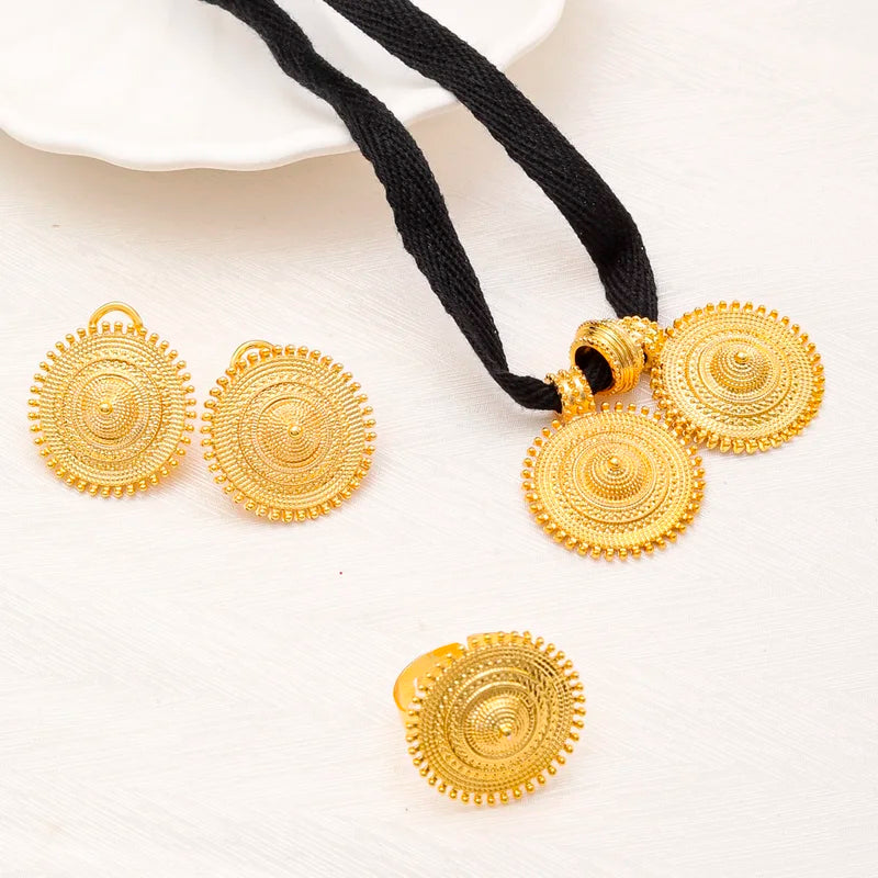 Fashion Jewelry Set with Necklace Earrings Ring Pendant for Wedding Bridal Party Gift