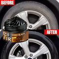 Car Tire Wax Polish with Sponge Applicator - Long-Lasting Gloss, Rubber & Plastic Repair