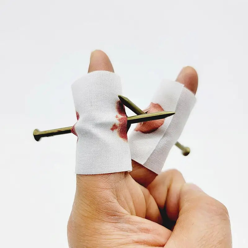 Fake Nail Through Finger Prank Toy - Realistic Magic Trick for Halloween and Jokes