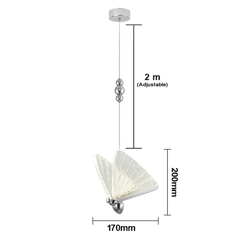 Butterfly LED Pendant Light Nordic Hanging Lamp Indoor Lighting for Bedroom Living Dining Kitchen