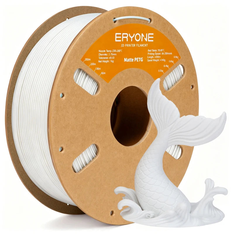 PETG 3D Printer Filament Matte Finish - 1kg Spool, Strong Layer Adhesion