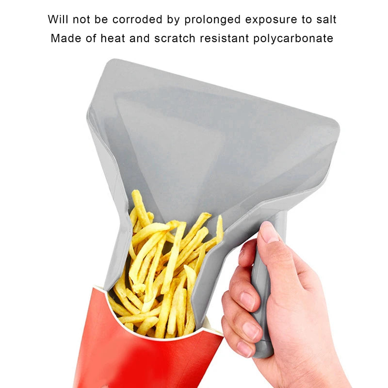 Food Grade French Fries Scoop with Non-Slip Handle - Kitchen Utensil for Chips & Popcorn
