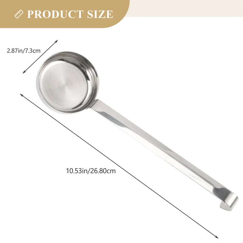 Stainless Steel Pizza Sauce Spoon with Flat Spreader Handle - Kitchen Ladle for Spreading and Serving