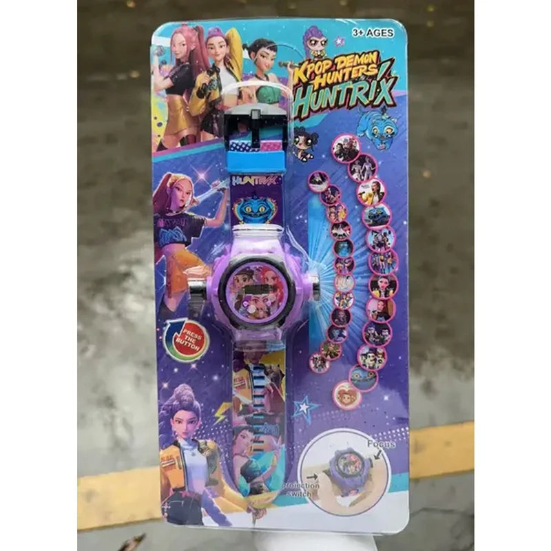 Anime 24 Pattern 3D Projection Wrist Watch Toy for Kids - Birthday Gift