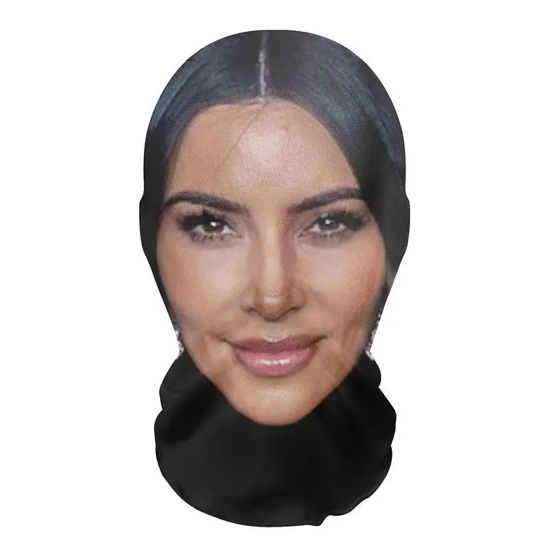 3D Printed Full Head Cosplay Mask - Realistic Mesh Headwear for Parties & Costumes