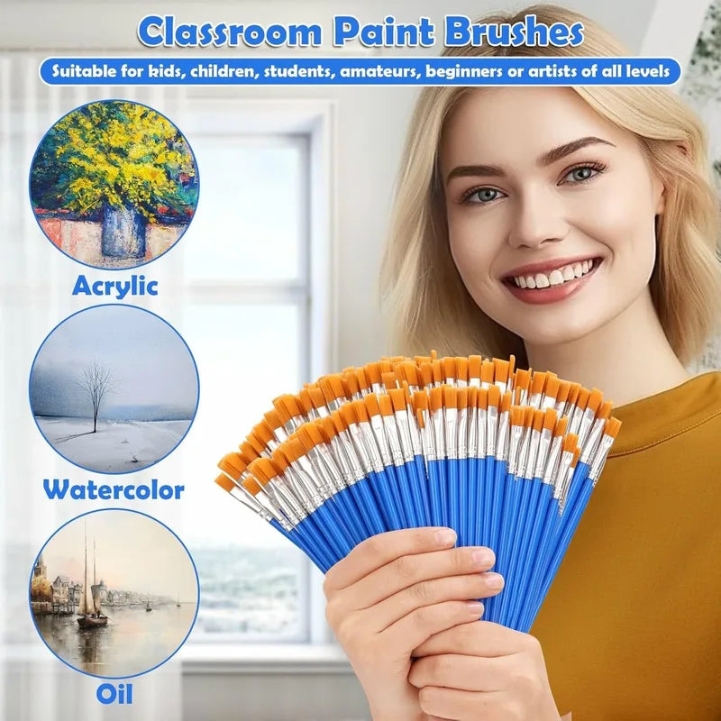 Paint Brush Set 20-200 Pcs Art & Crafting Brushes for Oil Acrylic Watercolor