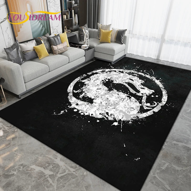 Large Cartoon Mortal Kombat Area Rug Non-Slip Floor Mat for Living Room Bedroom Kitchen