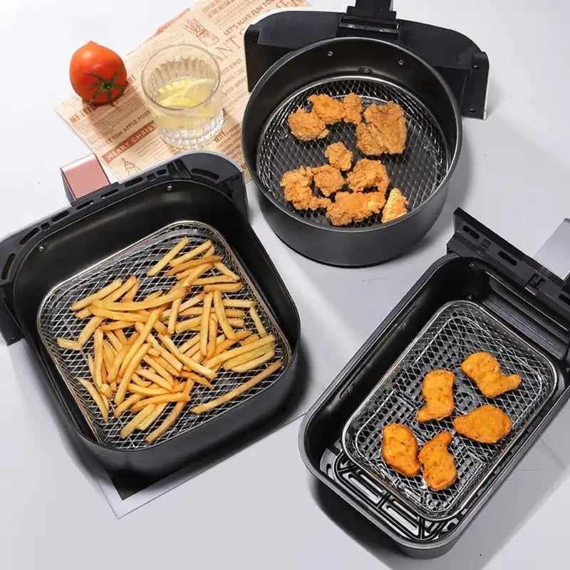 Stainless Steel Air Fryer Basket Non-Stick Mesh Grill Rack for Air Fryers