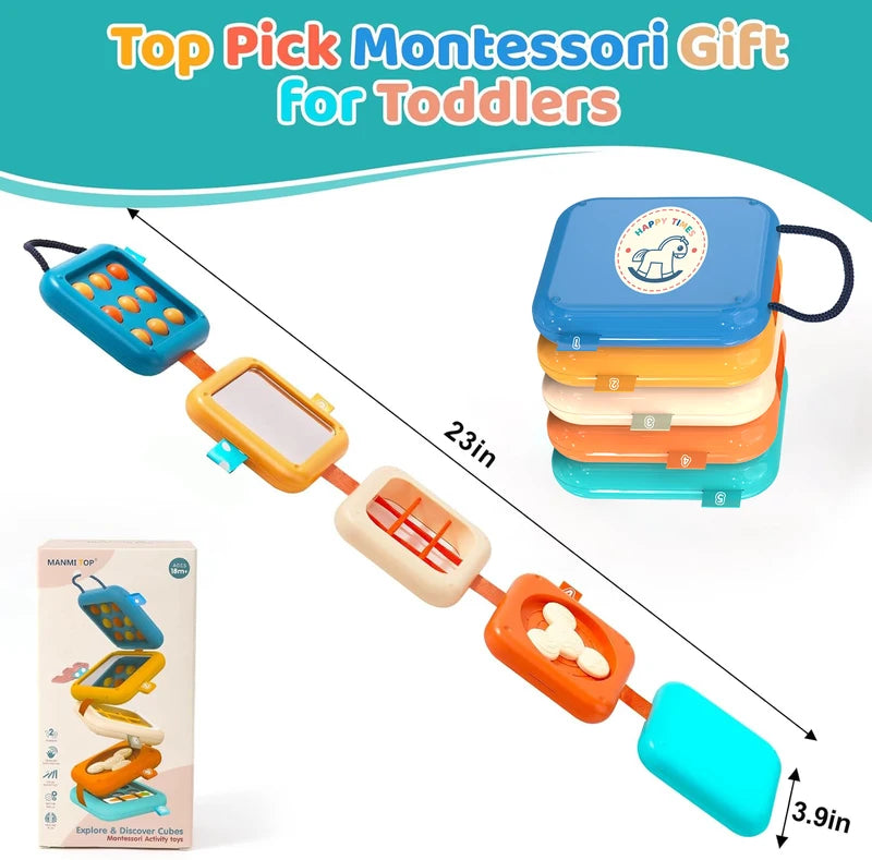 Montessori Baby Activity Cube Sensory Toys Set for 1+ Years - Fine Motor Skills & Educational Play