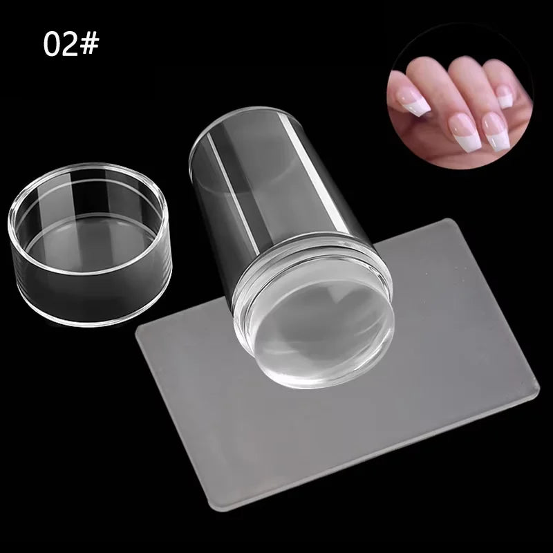 Nail Art Stamping Plates Kit with Silicone Stamper & Templates for French Manicure