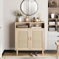 Modern Farmhouse Rattan Buffet Sideboard Cabinet - 63" Kitchen Storage