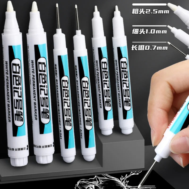 Waterproof Permanent Paint Markers - Oily Liquid Ink for Wood, Glass, Metal, Leather, Plastic