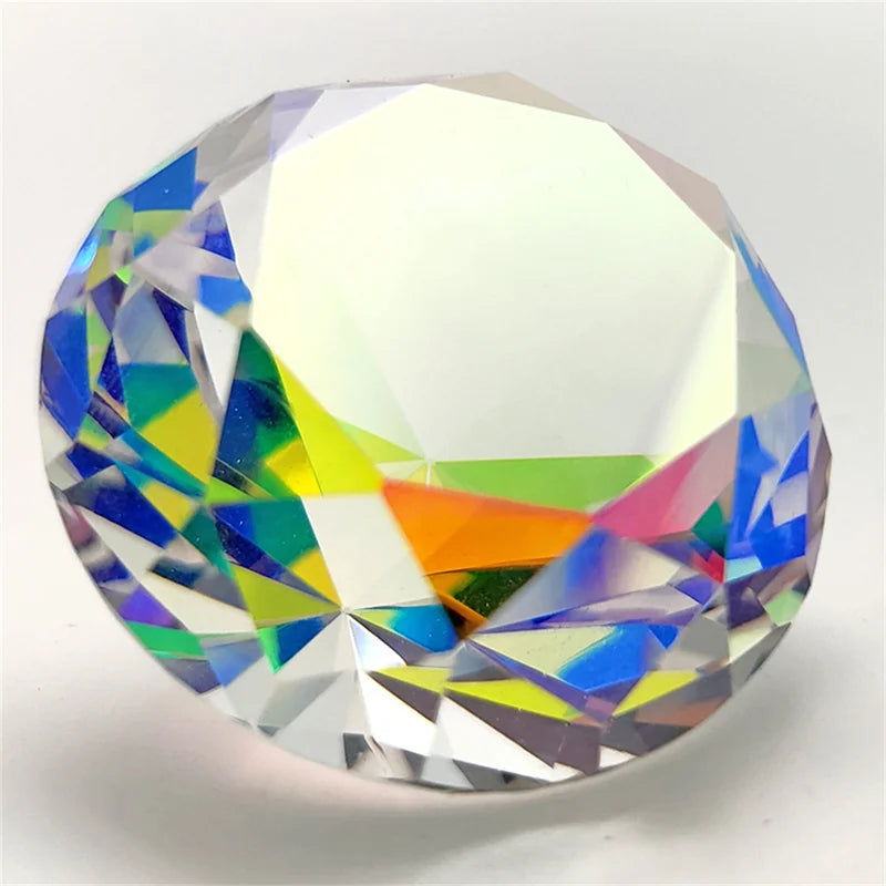 Rainbow K9 Crystal Prism Gemstone Tip Bottom Glass Decor for Wedding & Home