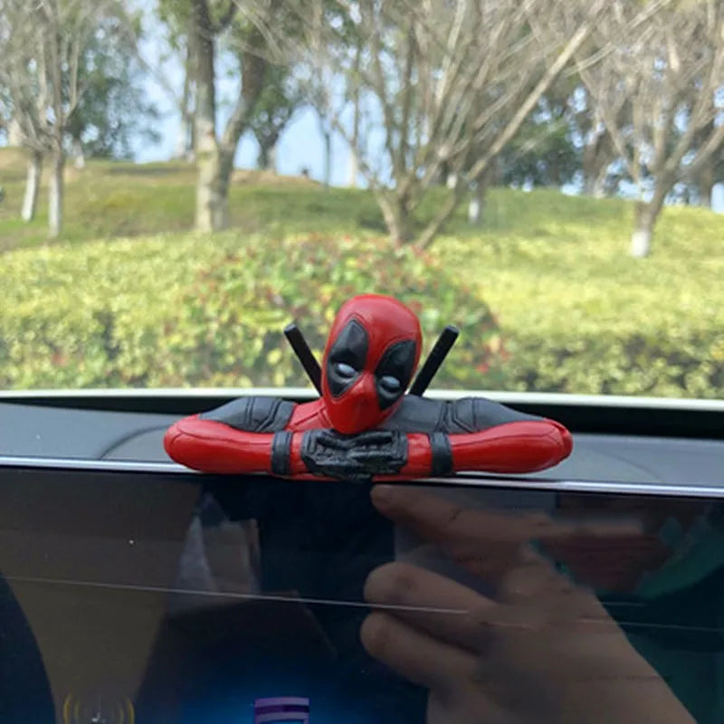 Anime Deadpool Action Figure Car Interior Decoration Toys Sitting Model Mini Figurine Pendant