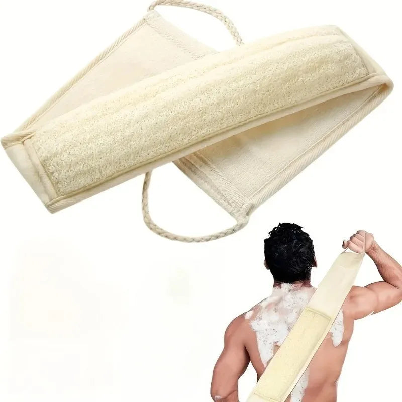Natural Loofah Bath Sponge with Long Handle for Back Scrubbing