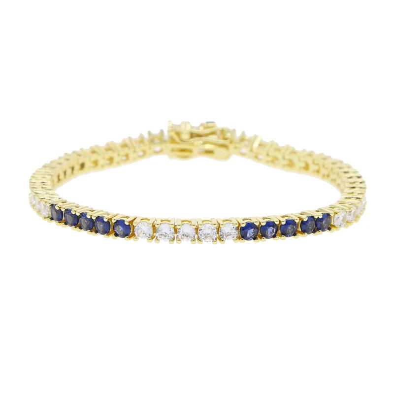 Colorful Tennis Bracelet for Women 5A Cubic Zirconia Gold Plated Jewelry