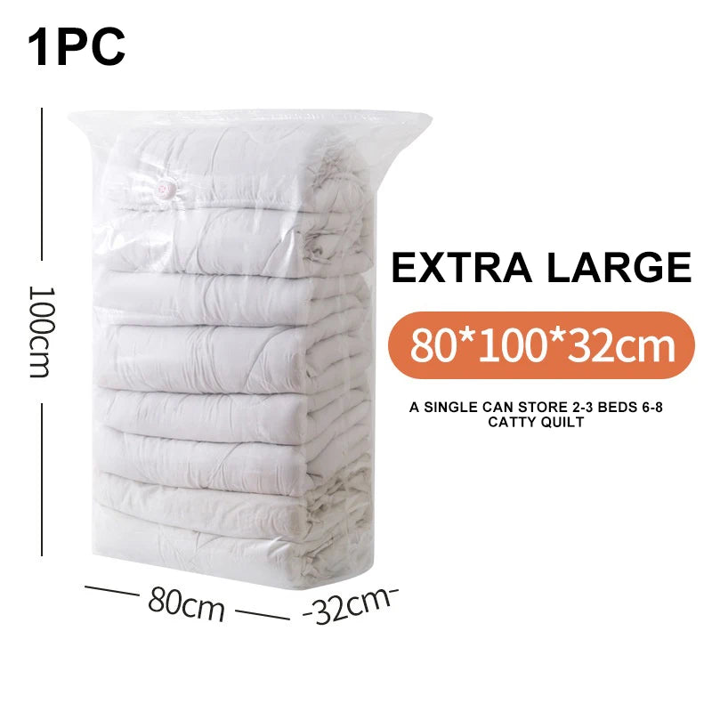 Large Capacity Vacuum Storage Bags for Clothes & Blankets - Space Saver Compression Set