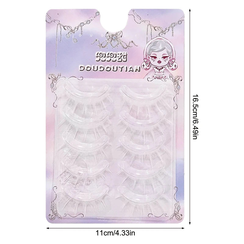 White Natural Look False Eyelashes Full Strip Wispy Reusable Makeup Lashes