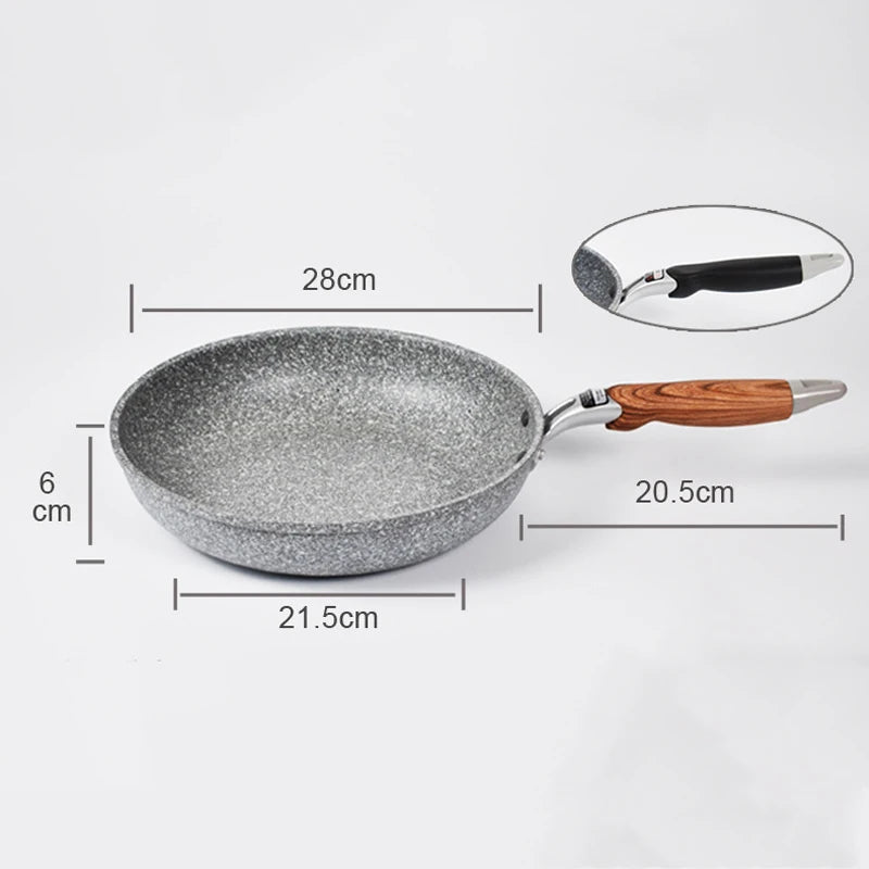 Non-Stick Ceramic Frying Pan Wok Skillet for Gas & Induction Cooking - Durable Stone Coating