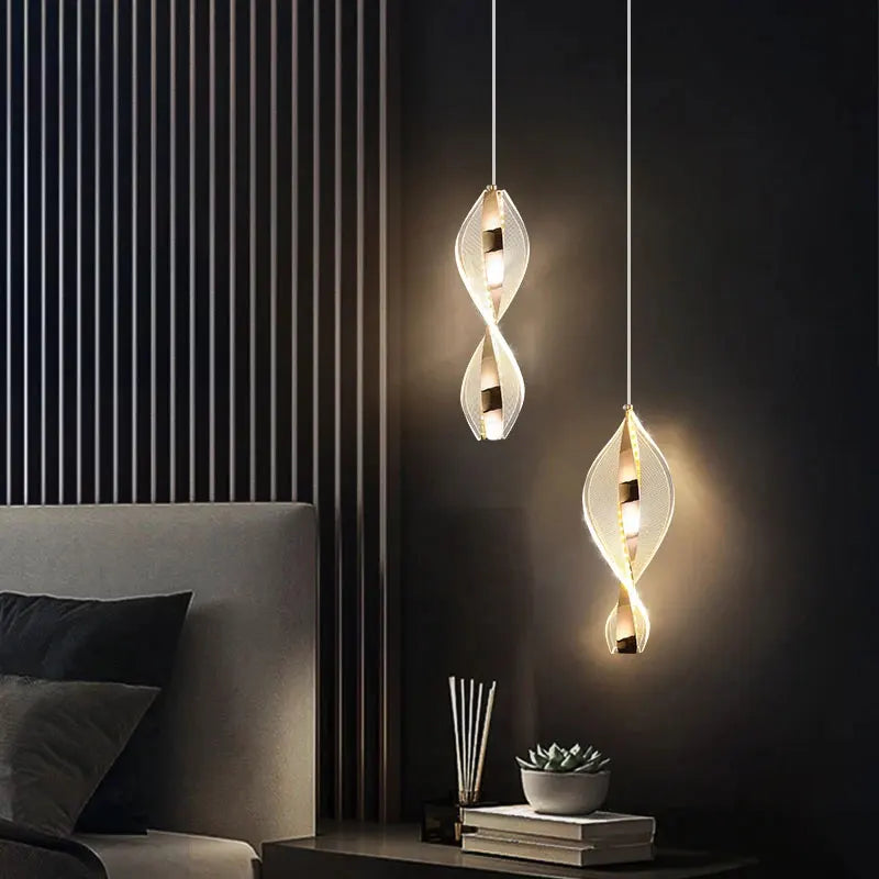 Modern Acrylic Geometric Pendant Light for Living Room Bedroom Kitchen Hanging Lamp