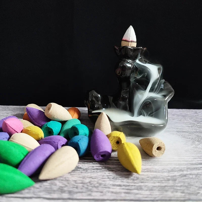 Natural Backflow Incense Cones 20/50/100pcs Bulk Sandalwood Lavender Scents
