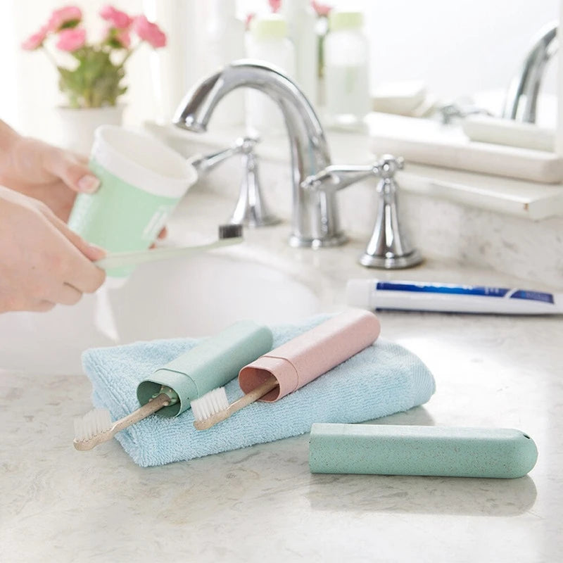 Portable Travel Toothbrush Holder with Cover for Camping Home School - Lightweight & Bacteria-Resistant