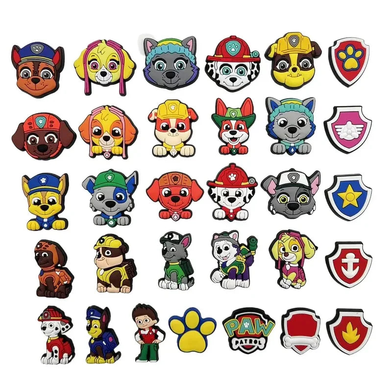 31Pcs Paw Patrol Shoe Charms for Sandals & Cave Shoes Decoration Kids Gift