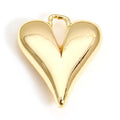 2pcs Heart-Shaped Brass Jewelry Charms for DIY Necklace & Earrings, Gold & Silver Tones