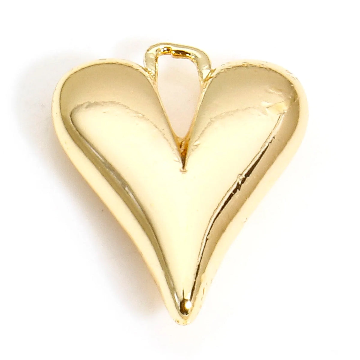 2pcs Heart-Shaped Brass Jewelry Charms for DIY Necklace & Earrings, Gold & Silver Tones