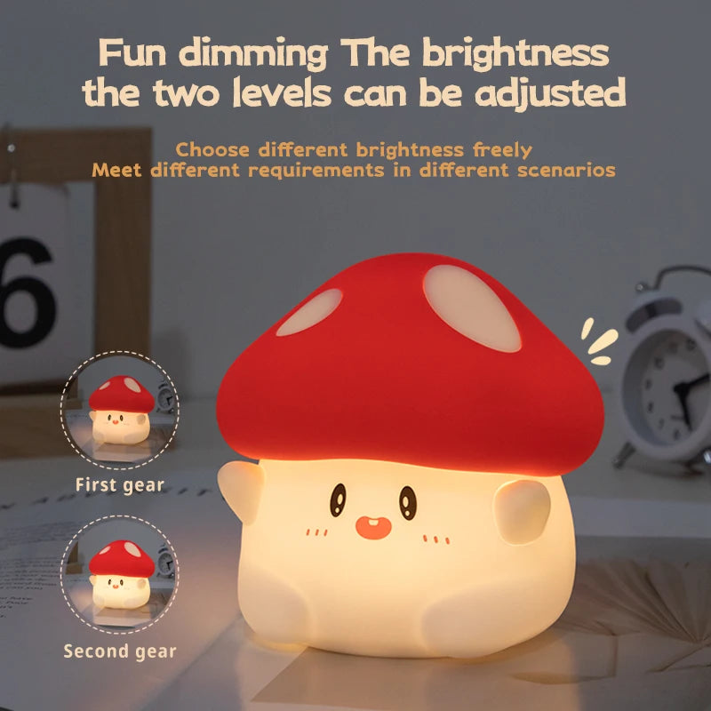 Halloween LED Night Light Silicone Mushroom Pumpkin Ghost Cartoon Kid Bedroom Nightlight