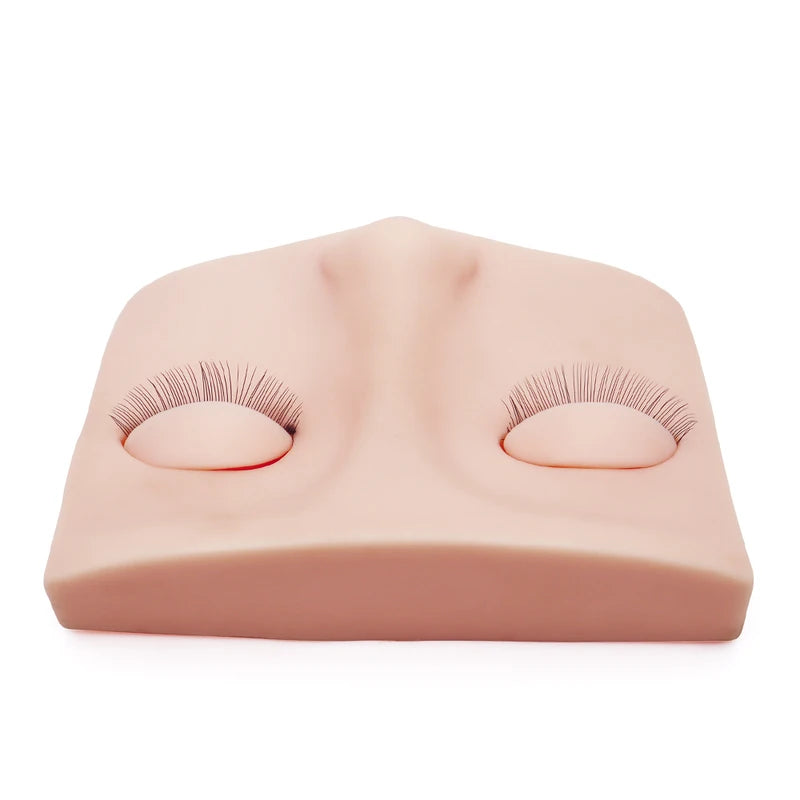 Eyelash Extension Practice Mannequin Head Kit with Removable Eyelids - Silicone Cosmetic Model for Lash Grafting Training
