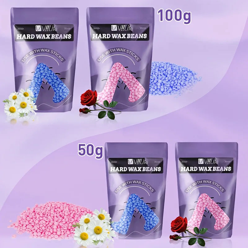 50g Hard Wax Beads for Hair Removal Painless Bikini Face Legs Body Hot Wax Machine