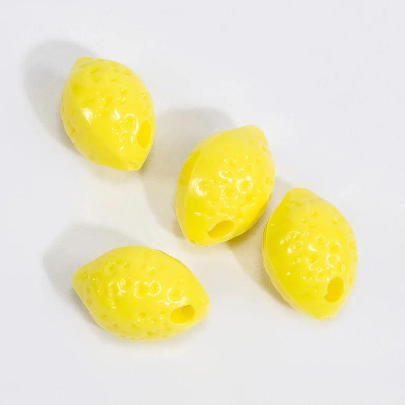 20pcs 9x14mm Acrylic Lemon Beads for Jewelry Making Charms DIY Accessories