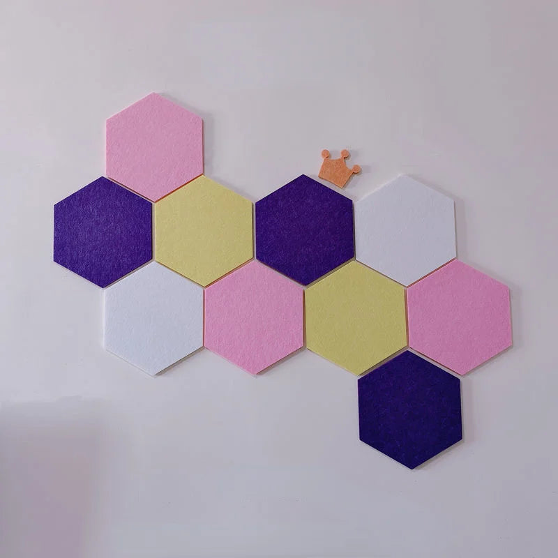 Creative Wallpaper Cloth 10PCS Set Wall Sticker Decorative Felt Cork Board for Living Room Bedroom School
