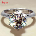 Moissanite Engagement Ring VVS1 Lab Diamond Solitaire for Women, Wedding Band
