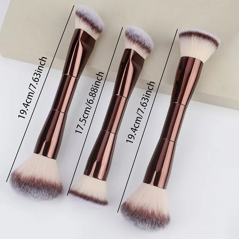 Double-Headed Makeup Brush Set for Foundation Blush BB Cream Portable Cosmetic Tool