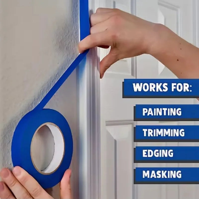 20M Blue Painter Masking Tape for DIY Painting & Decorating - General Purpose Adhesive Paper