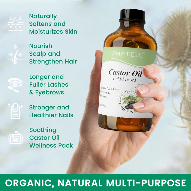 Organic Face Oil Set - Cold Pressed Carrier Oils for Skin & Hair - 118ml