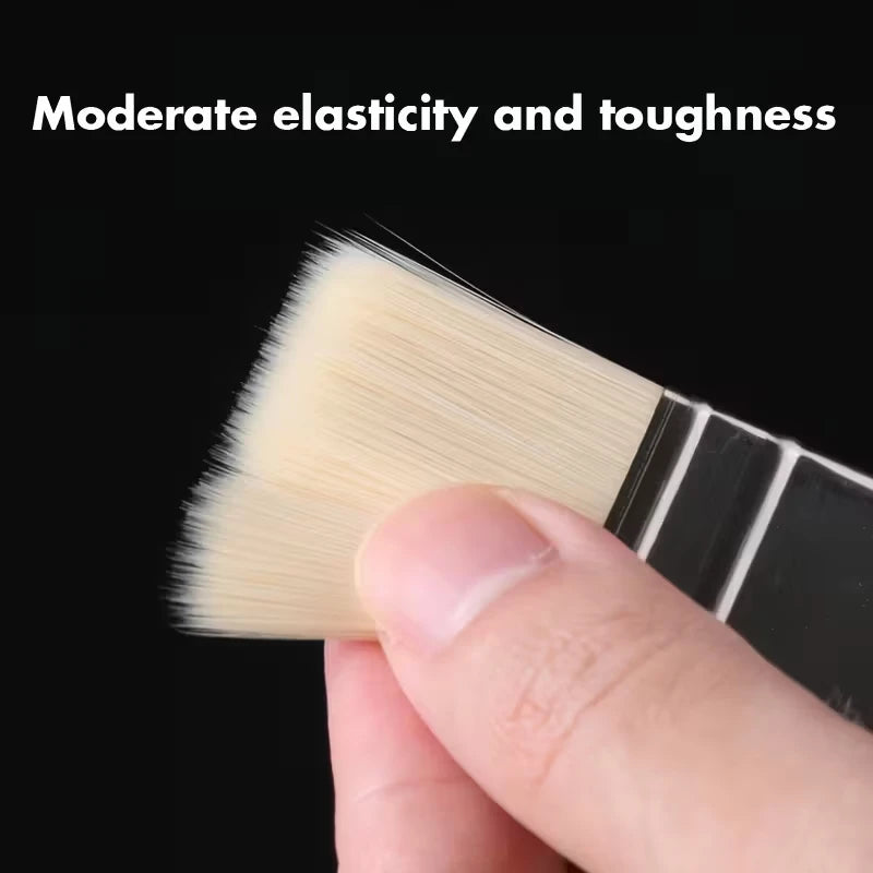 3-Piece Flat Paint Brush Set for Acrylic Watercolor Oil Varnish Art