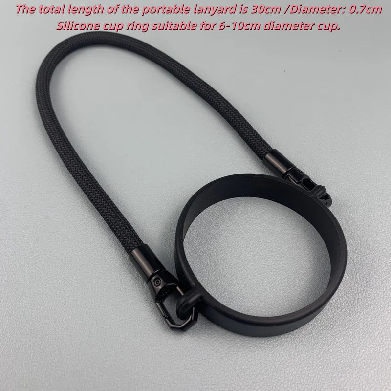 Water Bottle Handle Strap Silicone Cup Carrier for Camping Hiking Outdoor Sports