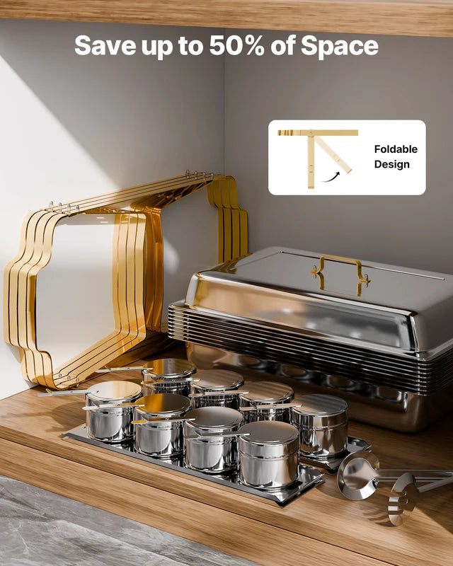 8 Qt Commercial Stainless Steel Chafing Dish Buffet Set with Pans - Food Warmer and Server