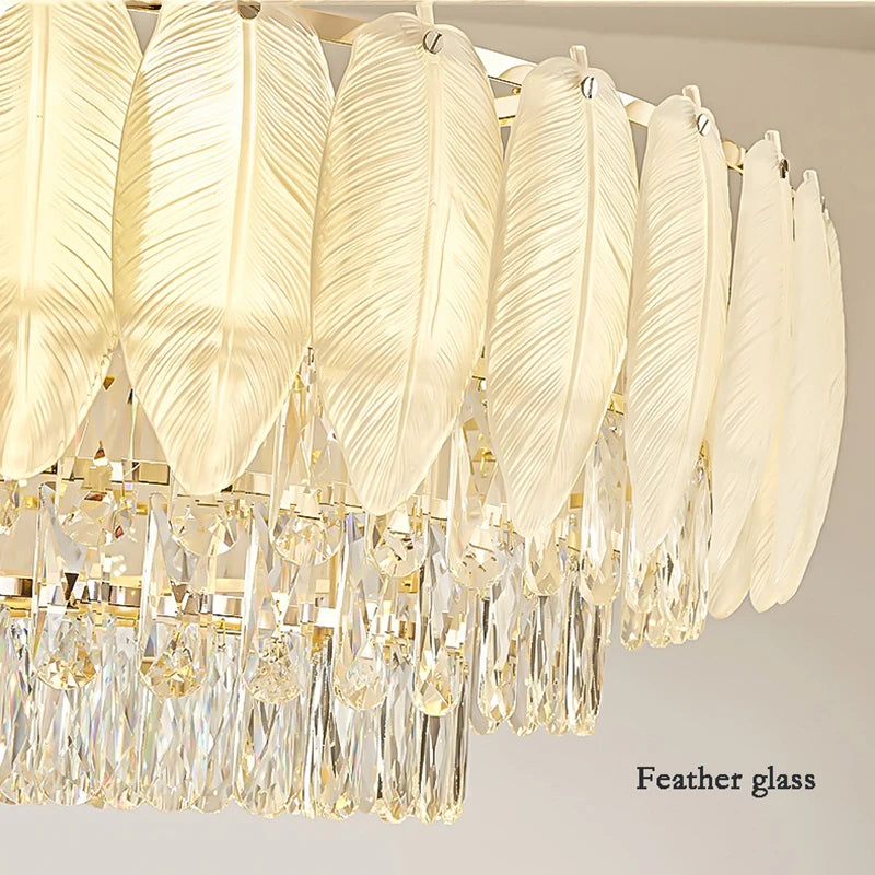 Modern Luxury Crystal Pendant Light for Living Dining Bedroom Ceiling Chandelier