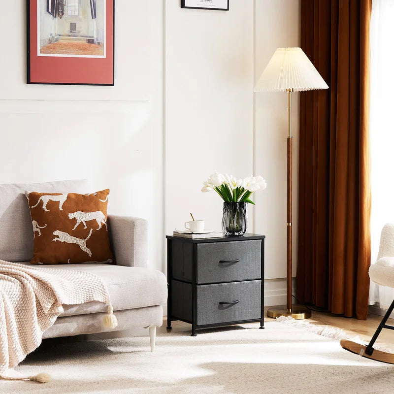 Multi-Function Fabric Drawers Nightstand and Storage Cabinet for Living Room and Bedroom